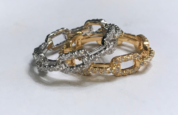 Chain Link Pave' Ring - PM Jewels