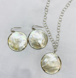 Mother of Pearl Circle Drops - PM Jewels