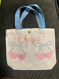 Mini Pastel Canvas Tote Bag