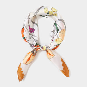 Silky Floral Butterfly Scarf