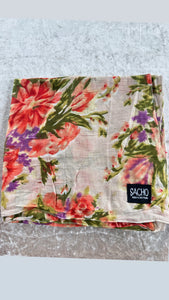 Floral Bouquet Cotton Tichel Scarf