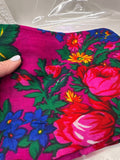 Vintage Floral Medium Scarf Tichel Large Flowers THIN