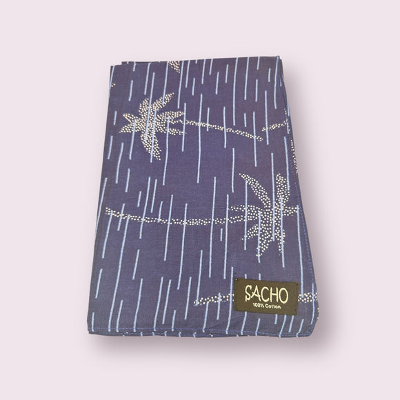 Sacho Navy Palm Trees Cotton Tichel
