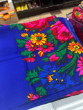 Vintage Floral Medium Scarf Tichel Large Flowers THIN