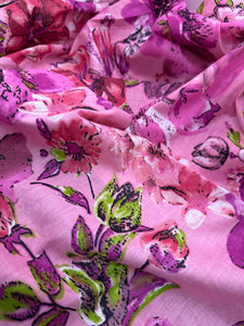 SACHO Cotton Perfectly Pink Floral Scarf Tichel