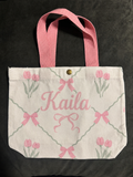 Mini Pastel Canvas Tote Bag