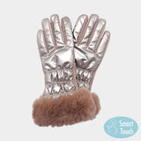 Faux Fur Cuff Puffer Gloves