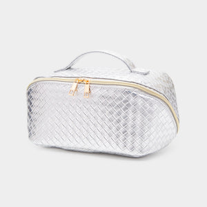 Basket Weave Travel Cosmetics Bag