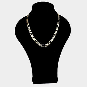 20"Gold Plated Figaro Chain Necklaces
