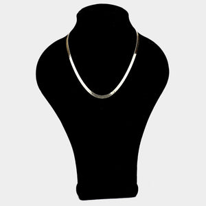 18" Gold Plated Herringbone Necklace