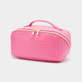 Basket Weave Travel Cosmetics Bag