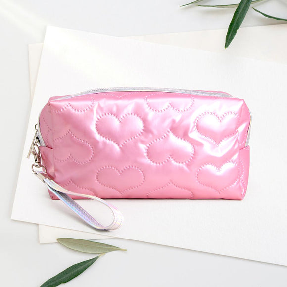 Shimmer Pink Heart Toiletry Pouch