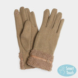 Fluffy Cuff Glove with Strap