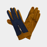 Color Block Gloves with Zipper