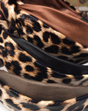 Faux Leather Leopard Print Top Knot Headband - PM Jewels