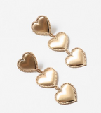 Triple Heart Drop Earrings - PM Jewels